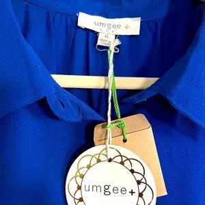 Umgee royal blue sleeveless tunic blouse. Size Xl, new with tags.